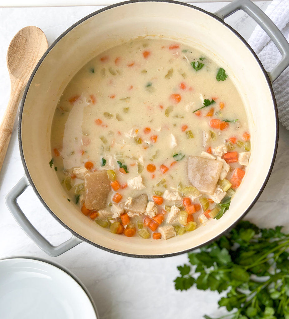 One pot chicken dumpling soup