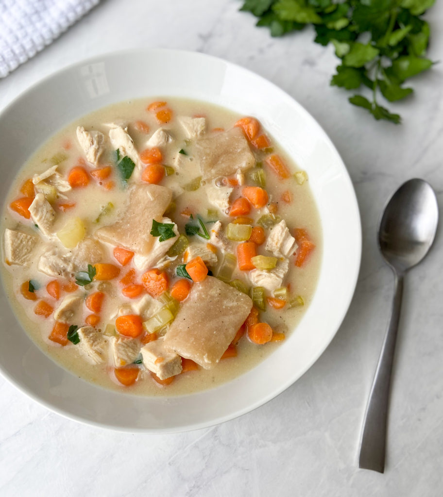 One pot chicken dumpling soup