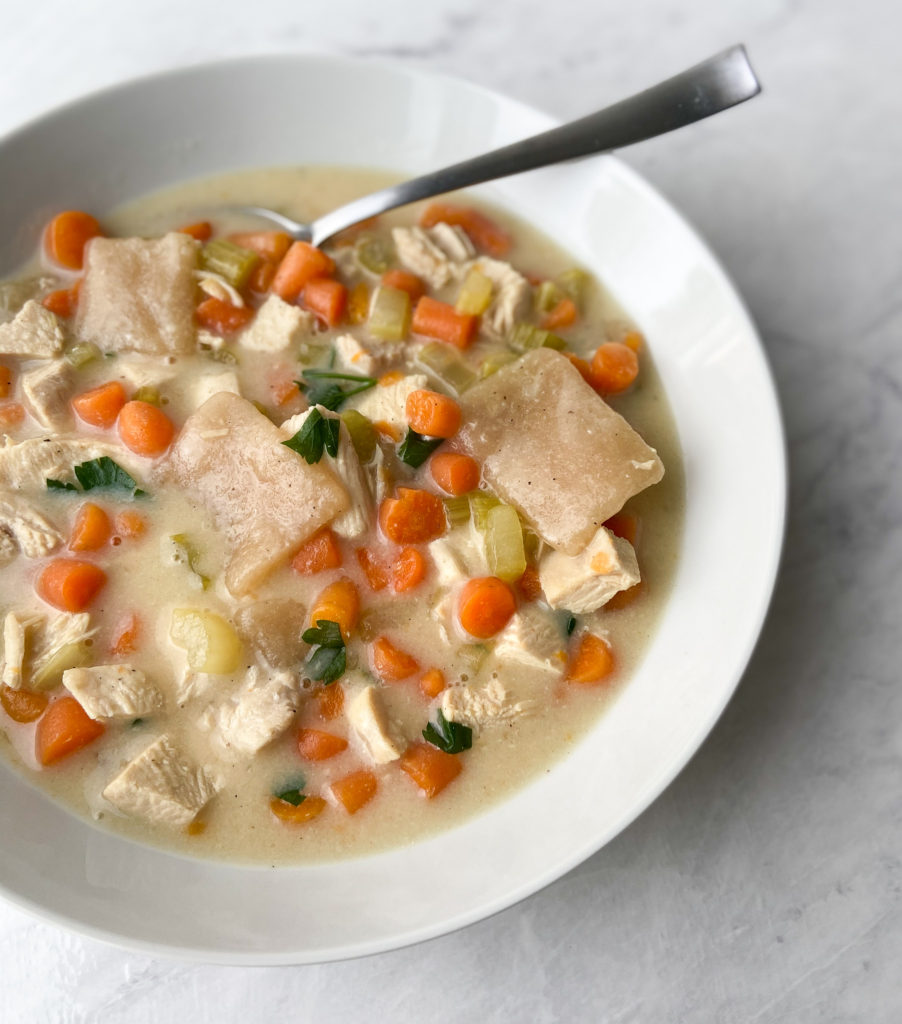 One pot chicken dumpling soup