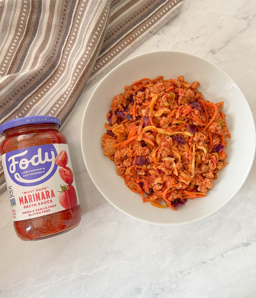 Veggie Noodles & Marinara Sauce Skillet (Biphasic & Low FODMAP)