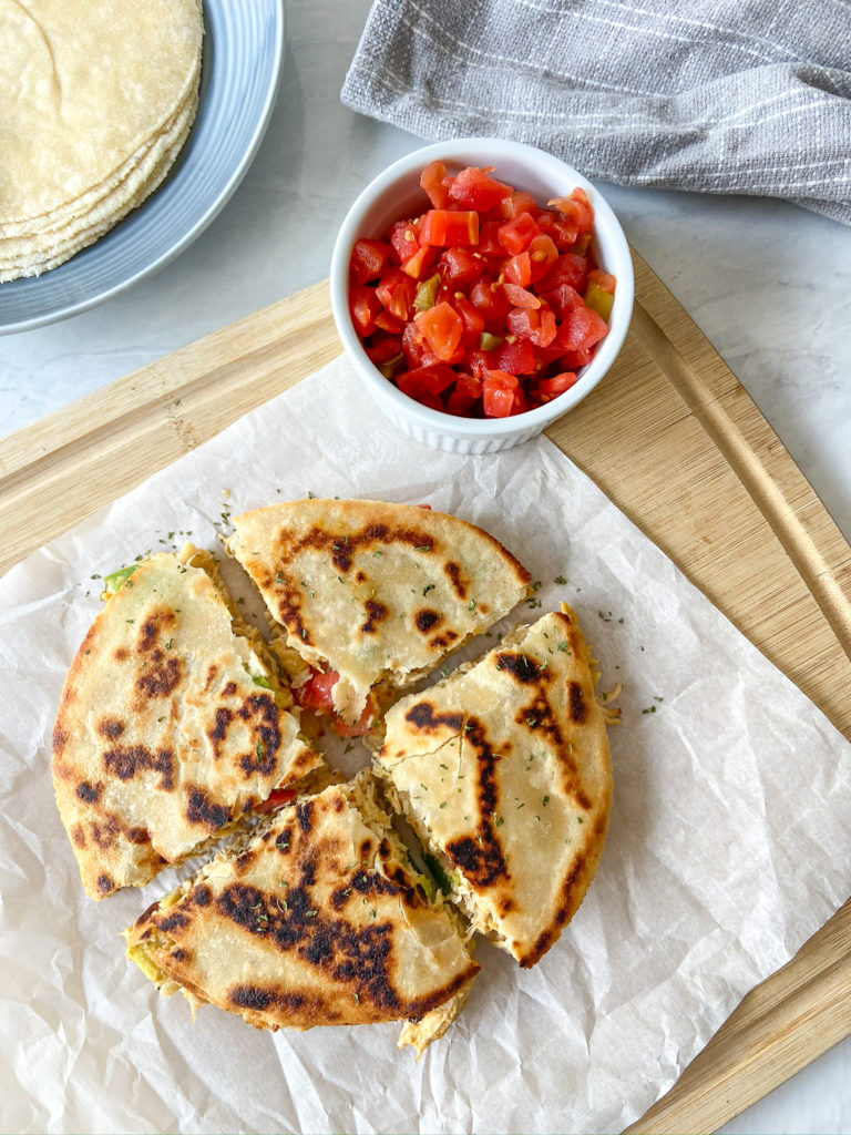 Paleo Chicken Quesadilla with Nacho Queso