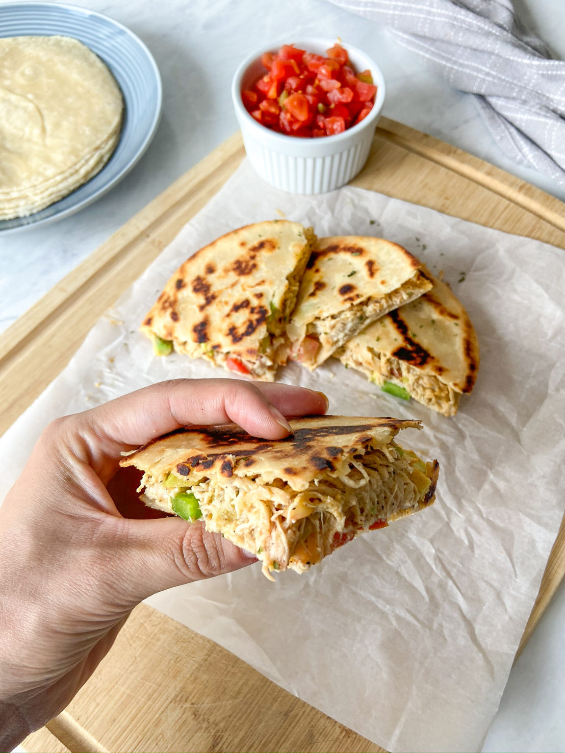 Paleo Chicken Quesadilla with Nacho Queso - The Gluten Free Grasses