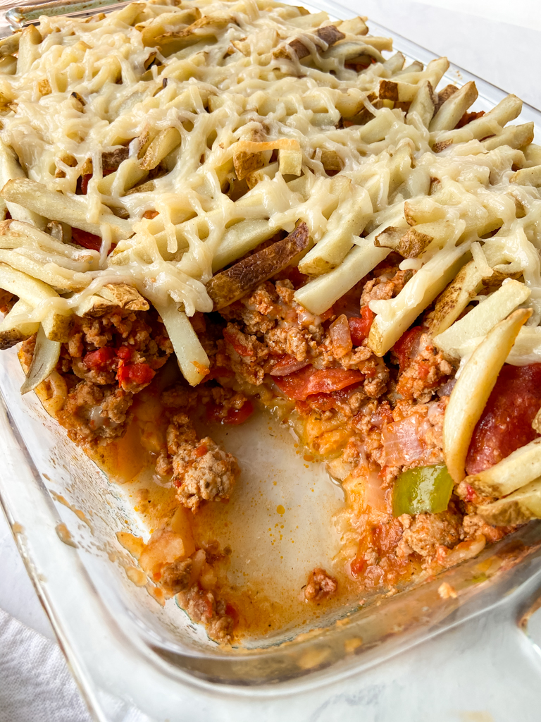 Pizza French Fry Casserole (Gluten Free & Dairy Free)