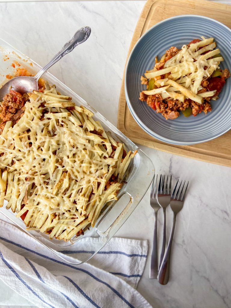 Pizza French Fry Casserole (Gluten Free & Dairy Free)