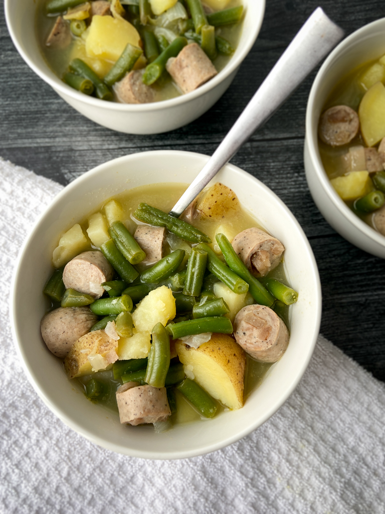 Potato, Green Bean & Sausage Soup (Whole 30 & Gluten Free)