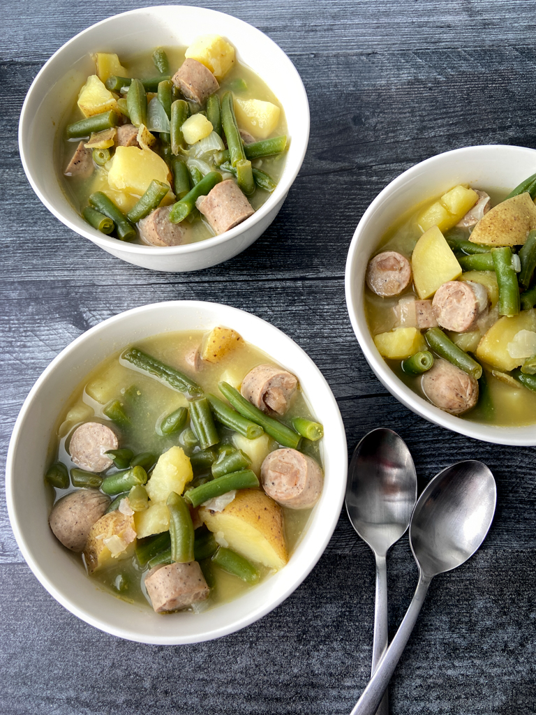 Potato, Green Bean & Sausage Soup (Whole 30 & Gluten Free)