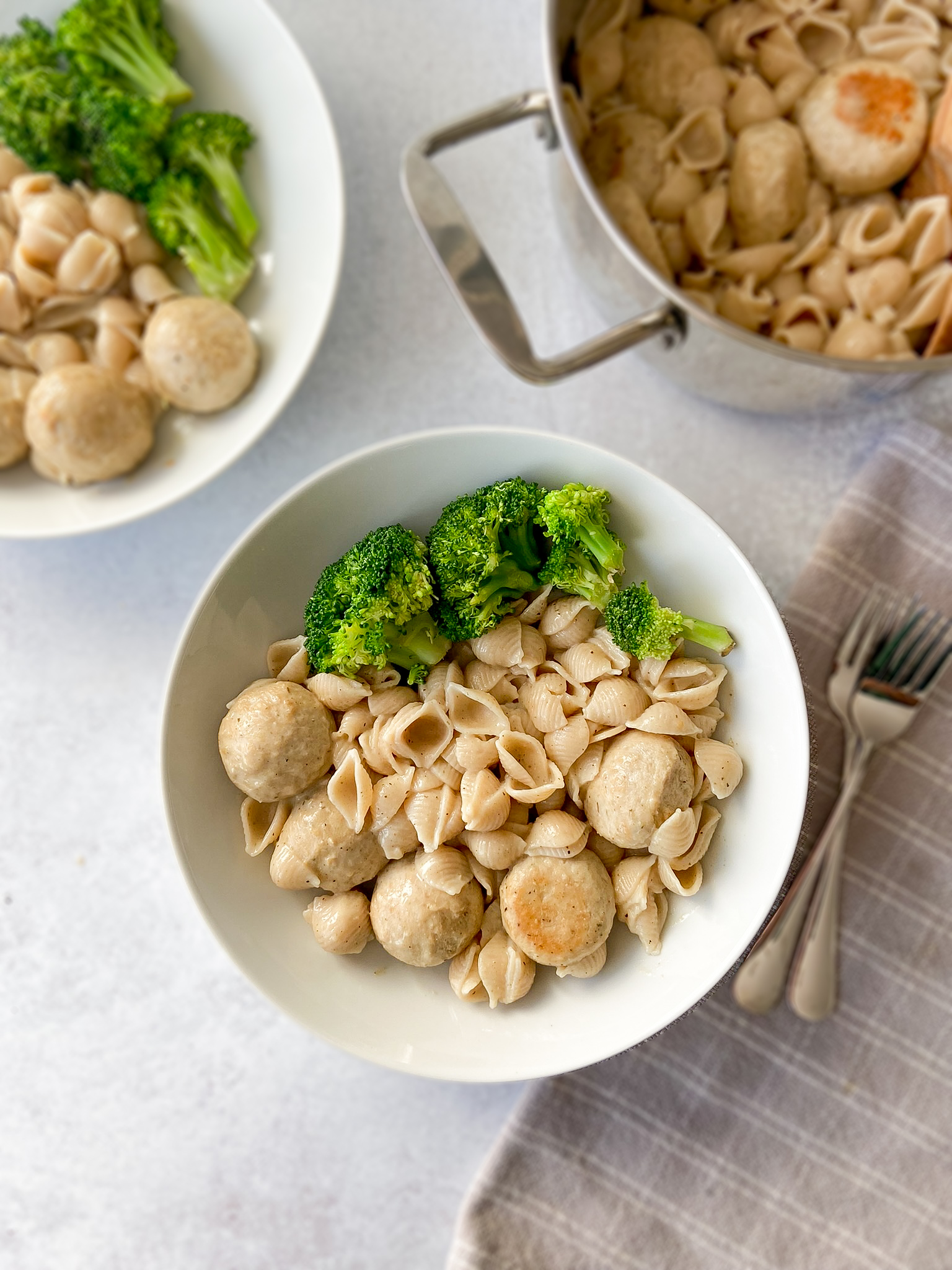 Alfredo Pasta with Chicken Meatballs (Gluten Free & Dairy Free)