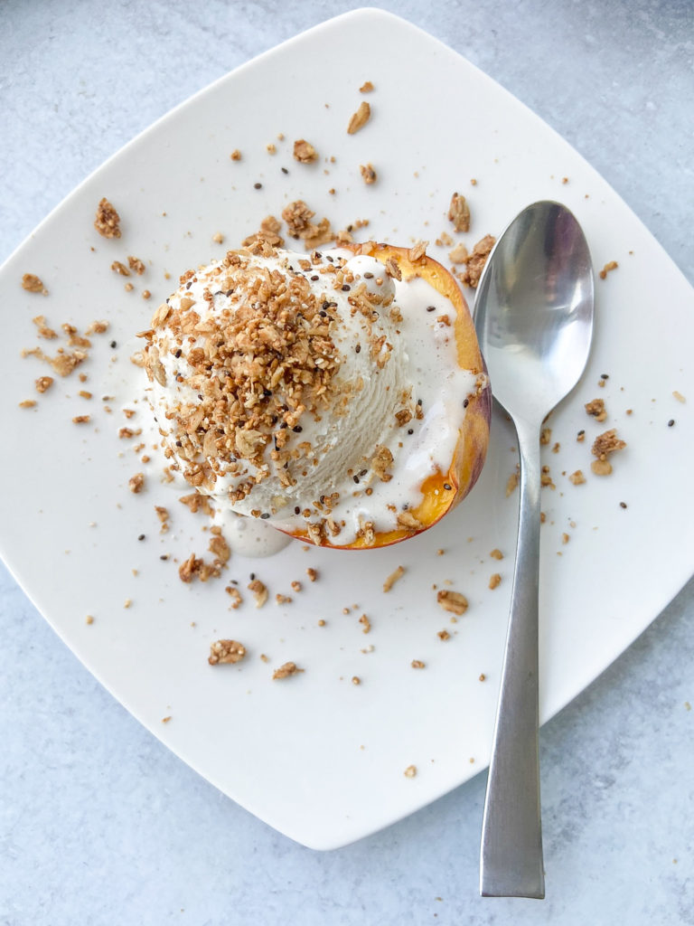 Summer dessert peach crisp