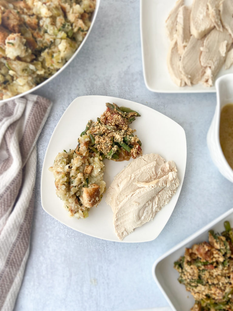 Gluten free Thanksgiving dinner with stuffing